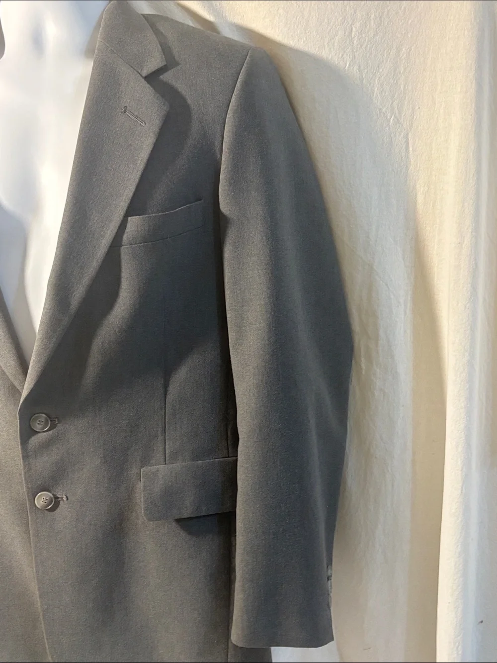Classic Men's Gray Two-Button Blazer sport coat preppy pockets lined office J1